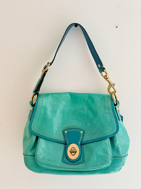 Vintage Turquoise Coach Legacy Ali