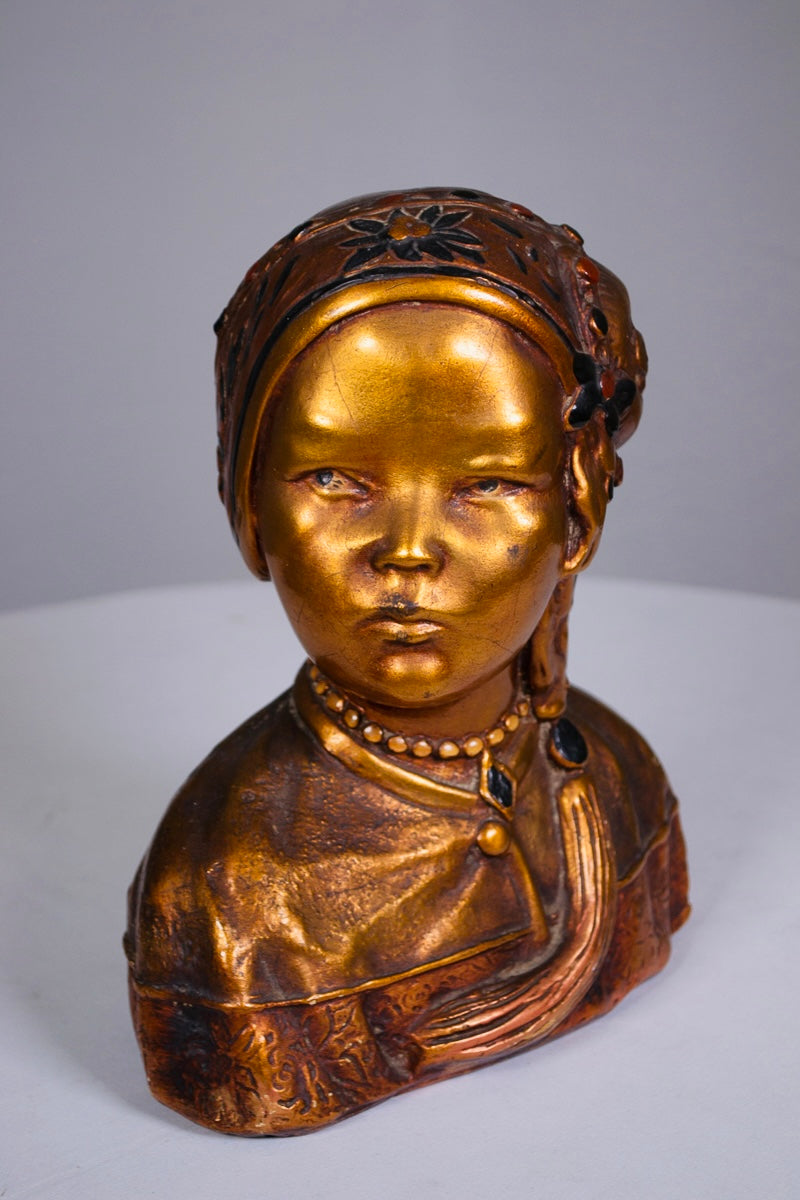 Joe Celona Gold Chalkware Bust
