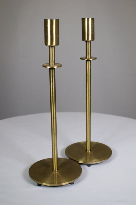 Solid Brass Pillar Candlesticks