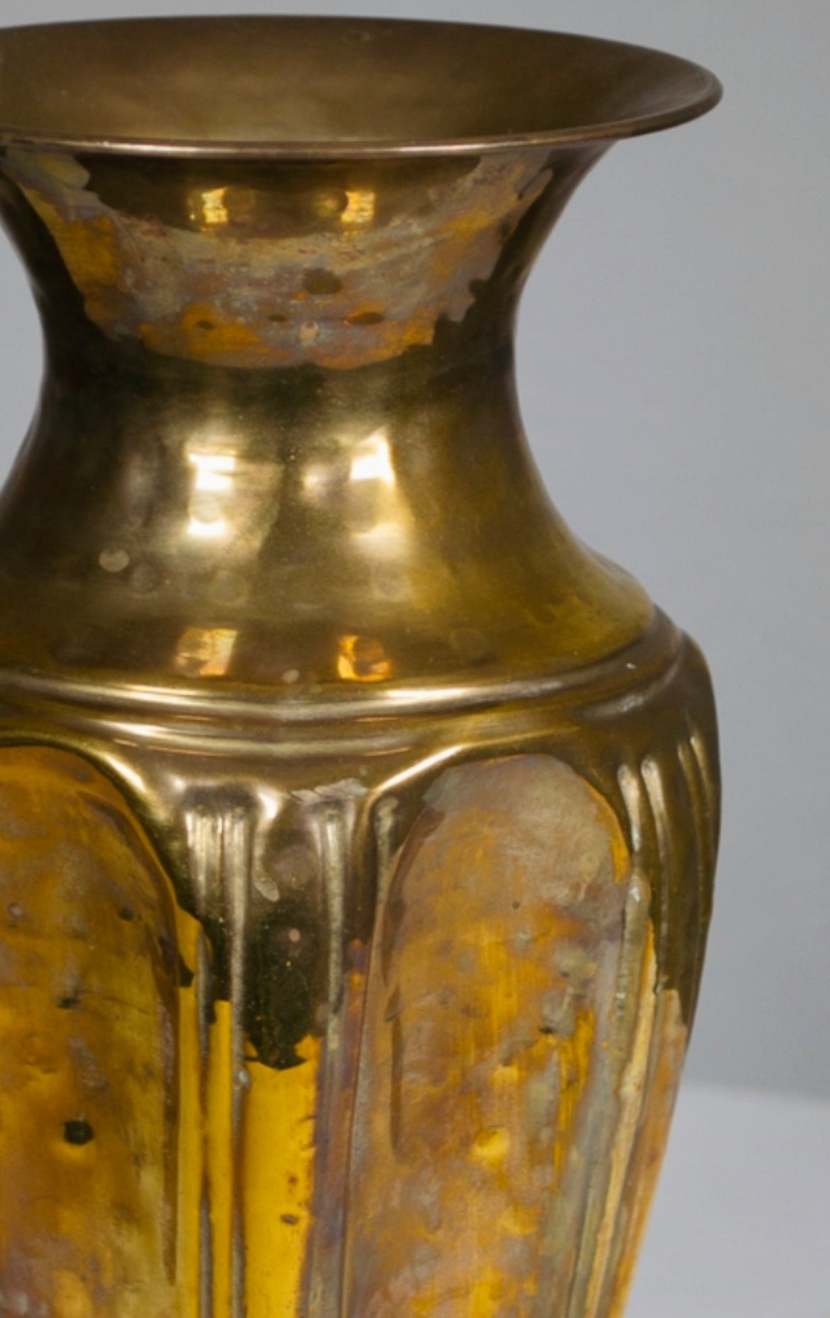 Hammered Fluted Brass Vase (SOLD)