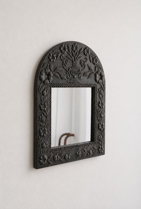 Carved metal Arched Wall Mirror