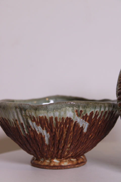 Drip Glaze Studio Pottery Bowls with Handle | Handcrafted Ceramic