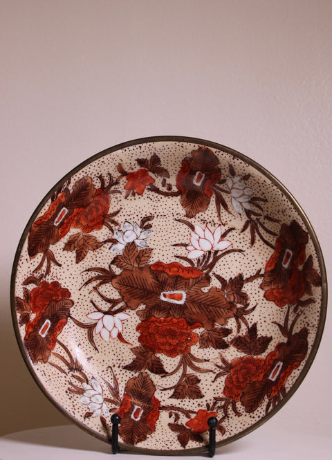 Vintage Makato Honda Porcelain Platter with Gold Rim