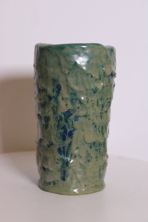 Vintage Blue Green Studio Pottery Vase