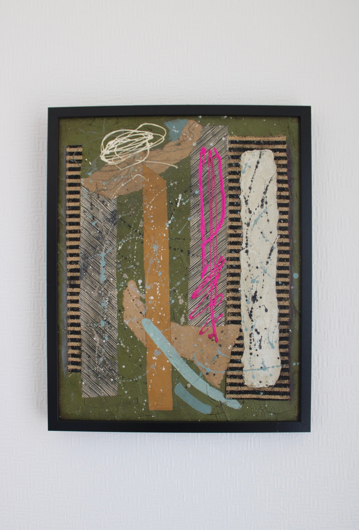 Angela Dickerson Pink Frequency Original Framed Artwork