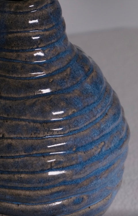 Vintage Blue Coil Bud Vase