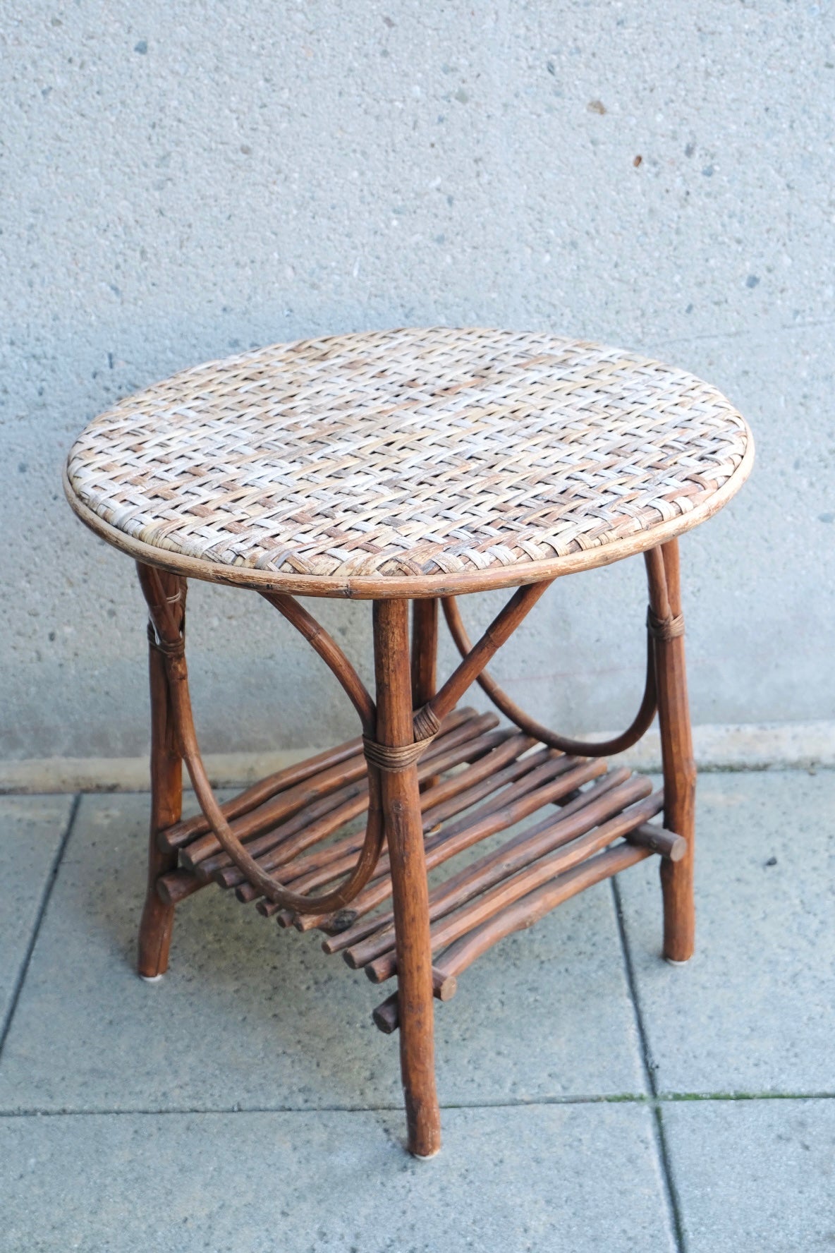 Vintage Bamboo Side Table