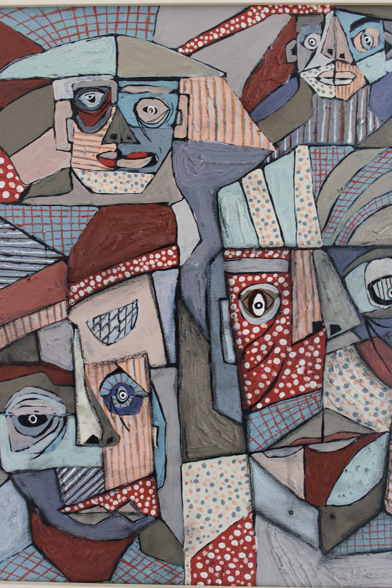 Angela Dickerson Gathered Faces Original Framed Artwork
