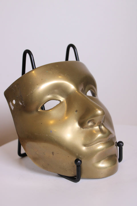 Gold Modernist Face Mask Wall Decor