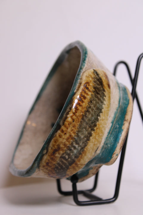 Organic Blue Botanical Studio Pottery Dish