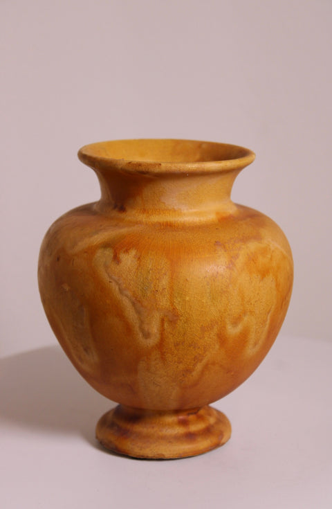 Mustard Yellow Footed Ceramic Vase