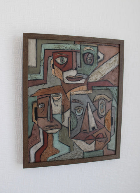 Angela Dickerson Four Faces Study Original Framed Artwork