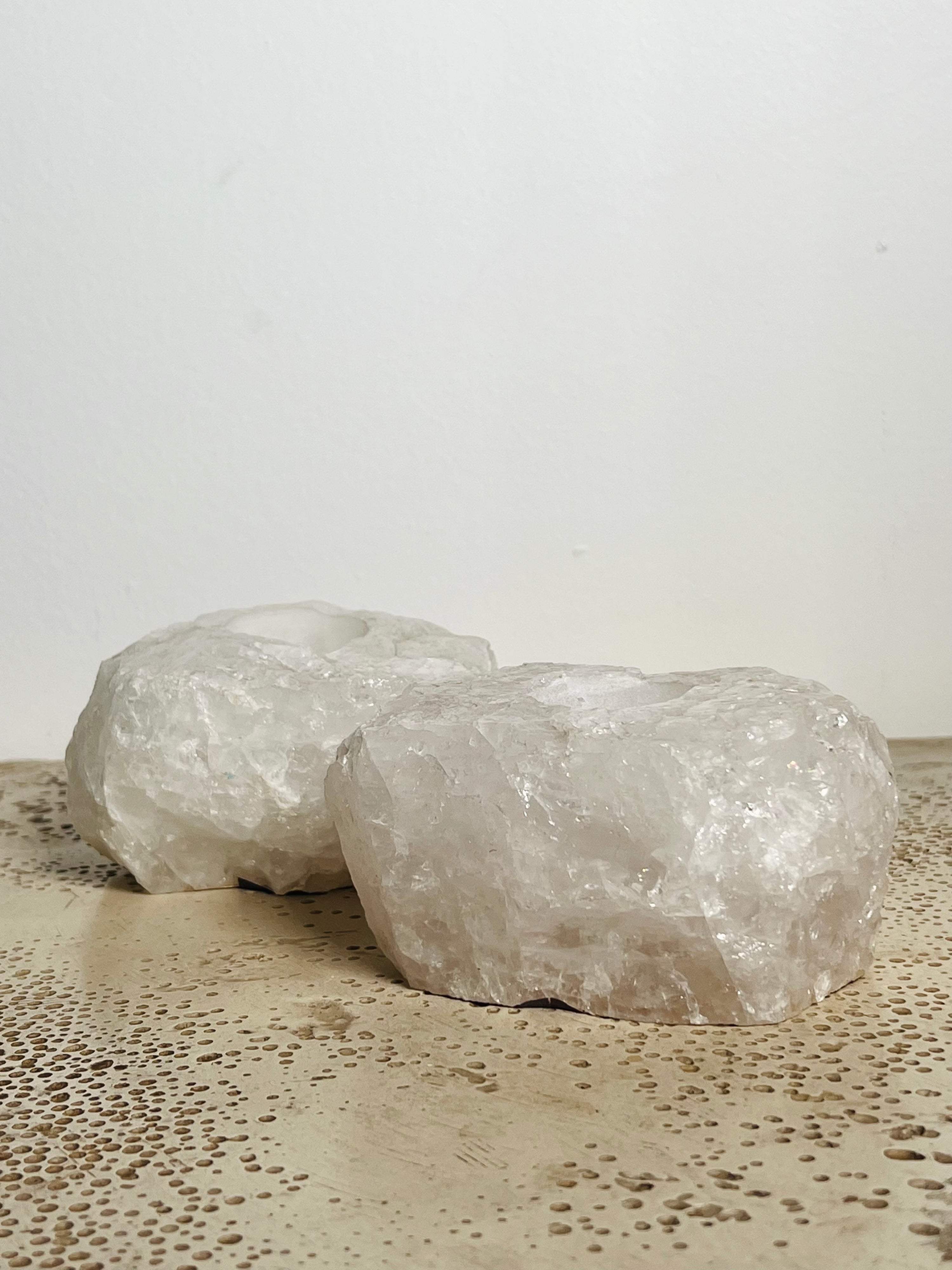 White Quartz Candle Holders