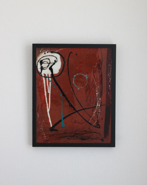Angela Dickerson Red Orbit Original Framed Artwork