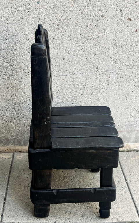Black Antique Small Side Garden Chair