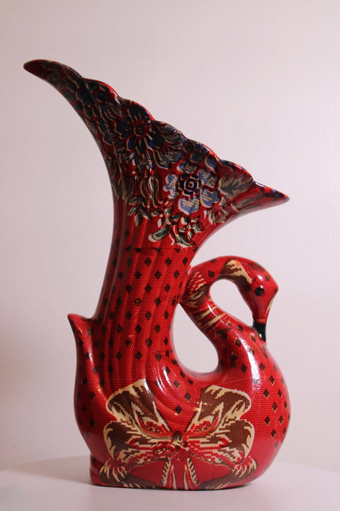 Mackenzie Childs Style Swan Vase