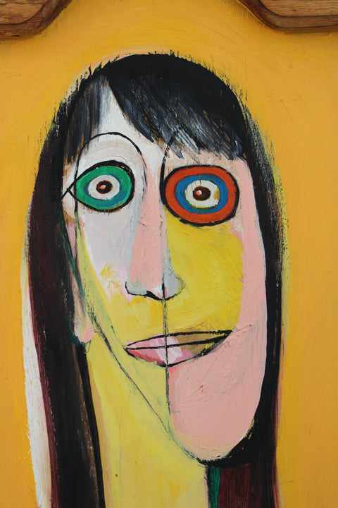 Framed Stylized Woman Portrait Artwork — product detail