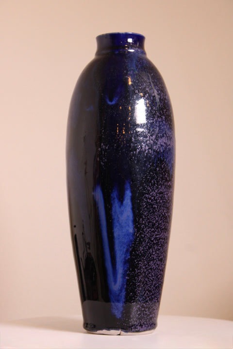 Tall Cobalt Blue Studio Pottery Vase