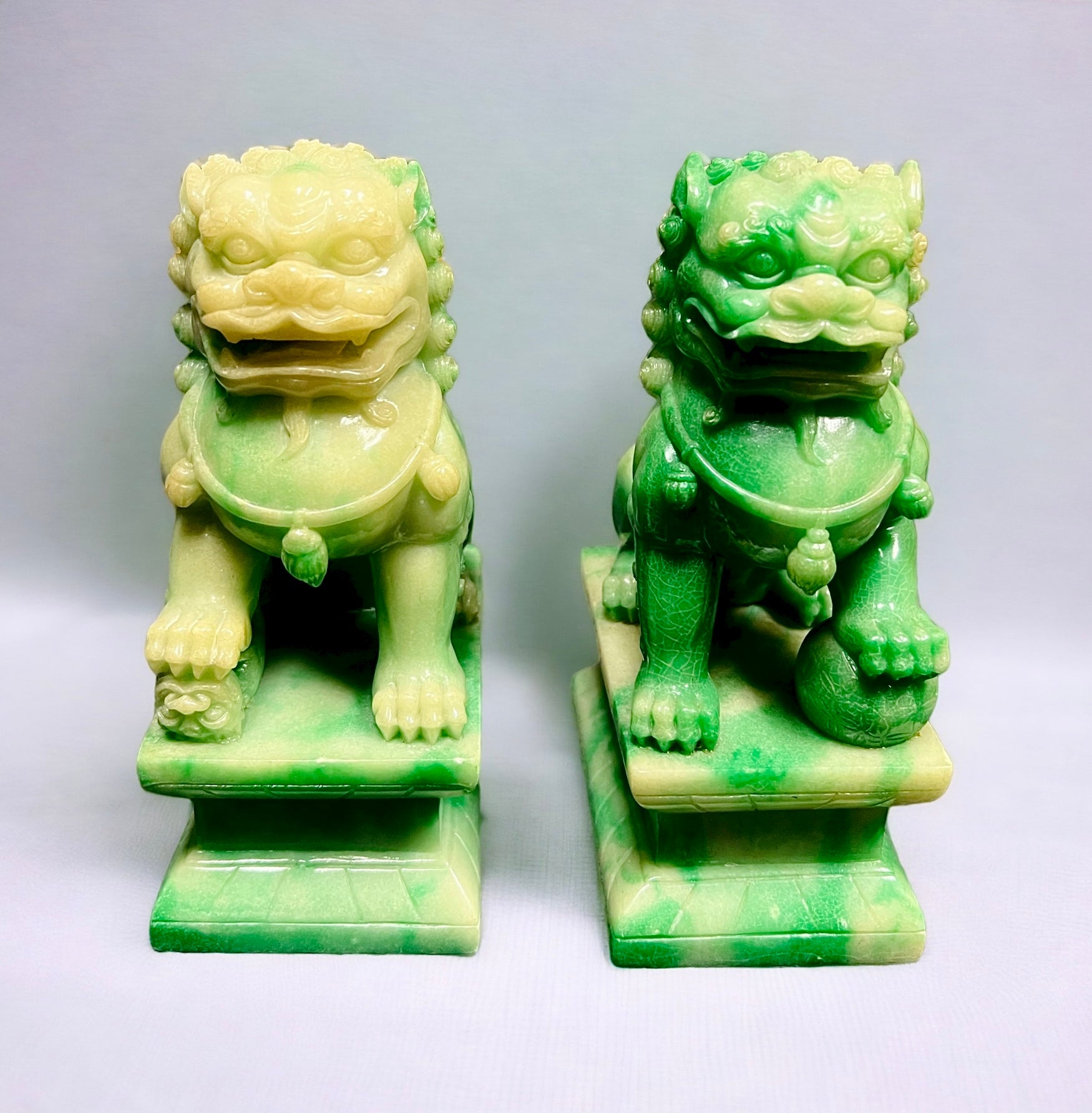 Green Onyx Foo Dogs (Pair)