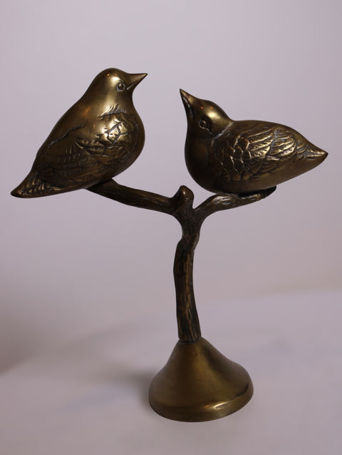Brass Birds on Branch Sculpture