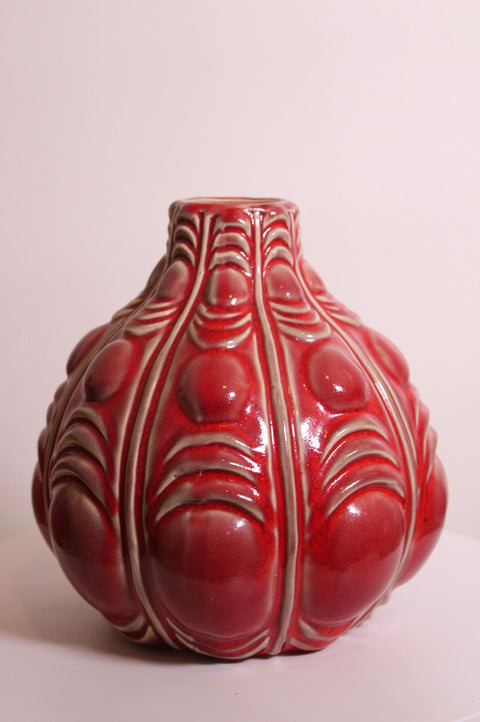 Art Deco Revival Relief Pottery Vase