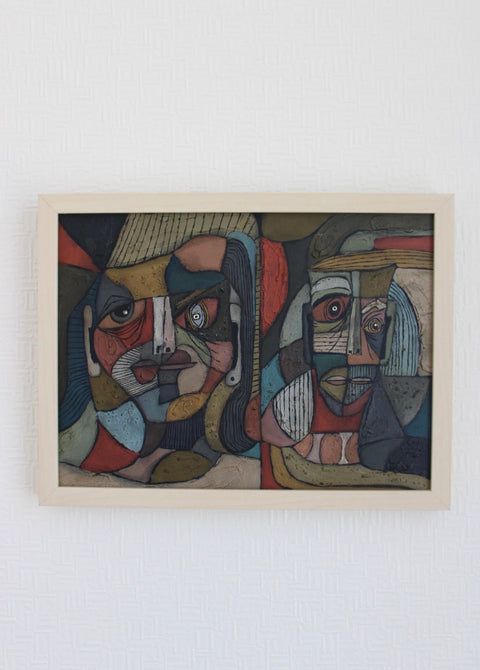 Angela Dickerson Two in Profile Original Framed Artwork