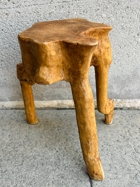 Live Edge Wood Tripod Side Table