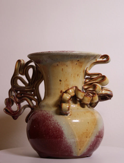 Sculptural Openwork Studio Pottery Vase