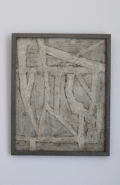 Angela Dickerson White Fragment Grid Original Framed Artwork
