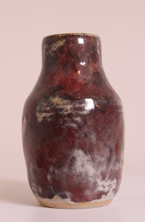 Small Oxblood Studio Pottery Vase