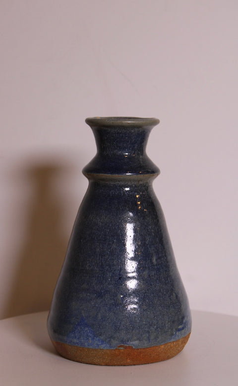 Vintage Blue Studio Pottery Bottle Vase