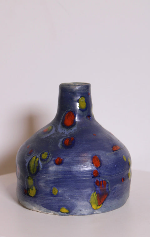 Blue Speckled Studio Pottery Vase