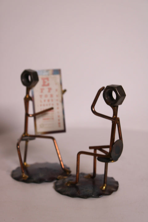 Miniature Metal Eye Exam Sculpture