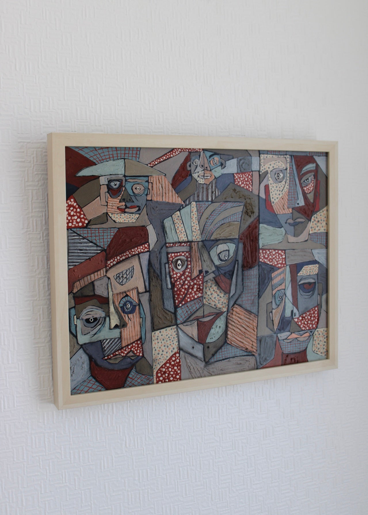 Angela Dickerson Gathered Faces Original Framed Artwork