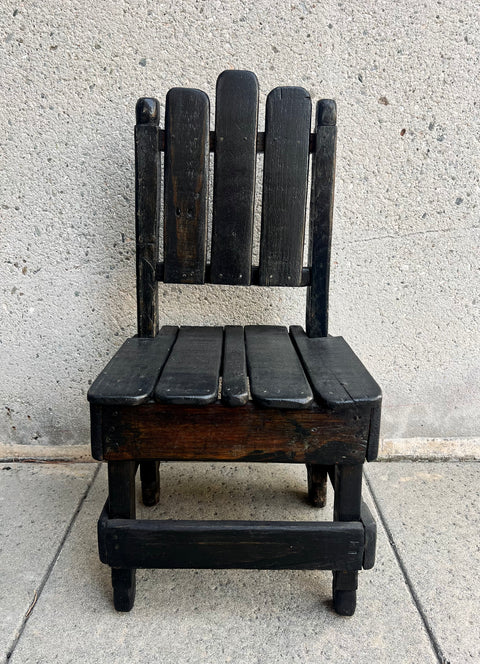 Black Antique Small Side Garden Chair
