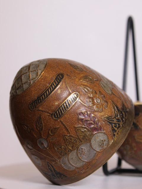 Round Copper Mixed Metal Trinket Box