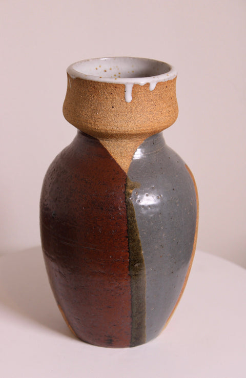 Brown Drip Glaze Pottery Vase
