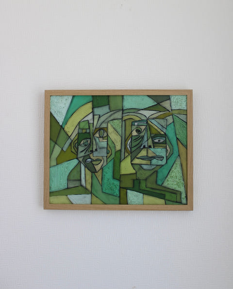 Angela Dickerson Emerald Conversation Original Framed Artwork