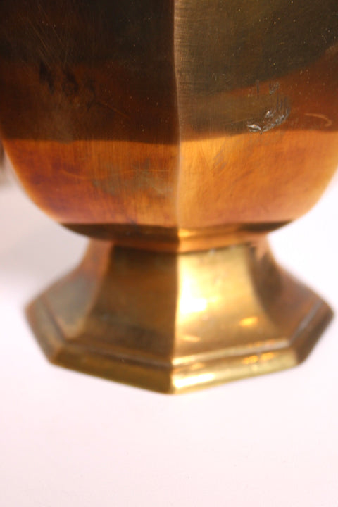 Faceted Brass Pedestal Bowl