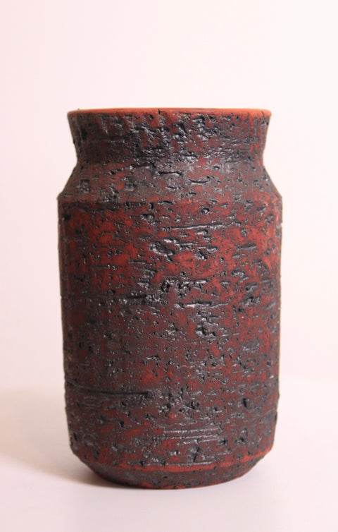Lava Glaze Brutalist Studio Pottery Vase