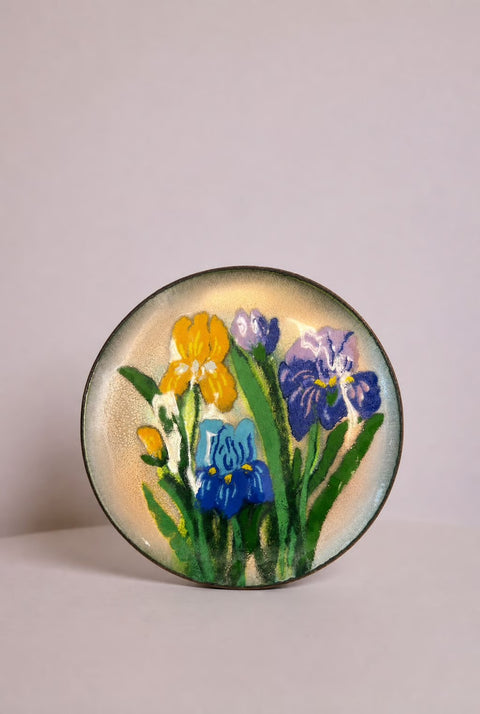 “Annemarie Davidson” Champagne Copper Floral Plate