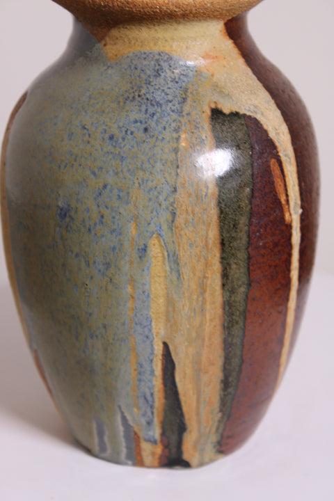 Brown Drip Glaze Pottery Vase