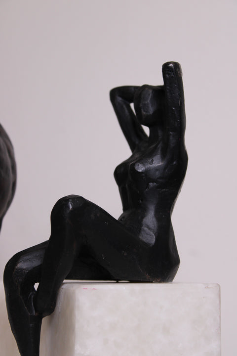 Modernist Nude Figure Bookends Pair