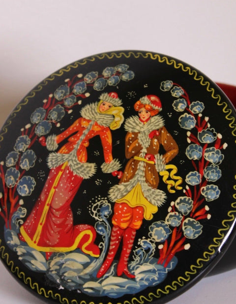 Russian Lacquer Style Round Box