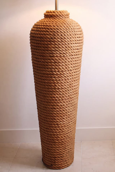 Monumental Rope-Wrapped Sculptural Floor Lamp