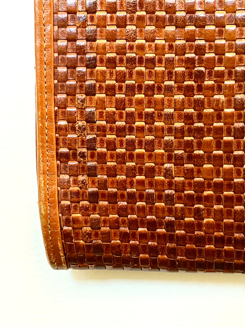 Brown Woven Shoulder Bag in Rodo Style — product detail