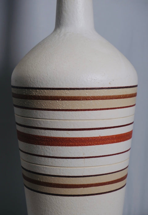 MCM 1960s Italian Banded Pottery Lamp