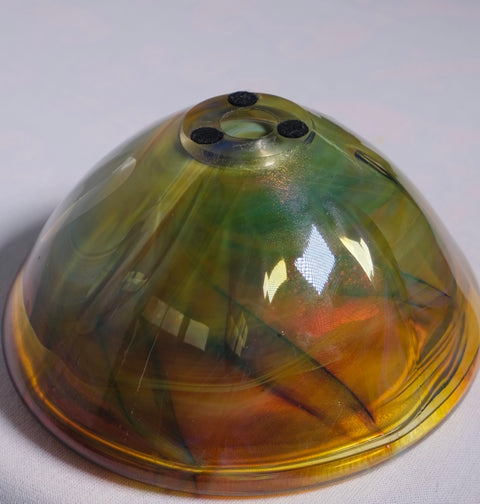 Iridescent Hand Blown Studio Glass Bowl