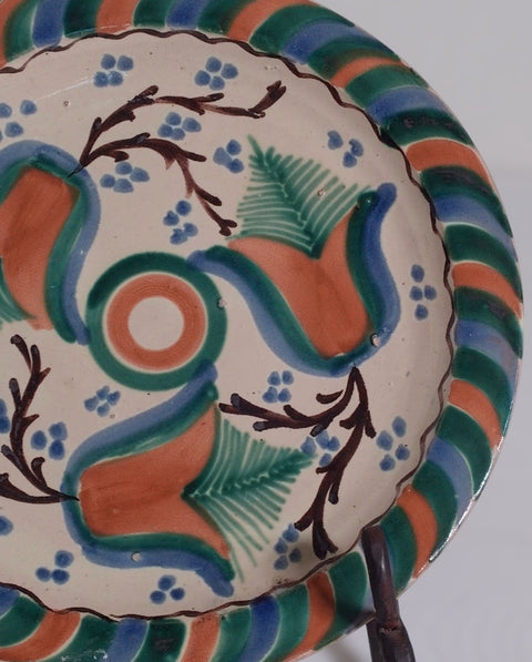 Vintage Mexican Talavera Style Decorative Plate