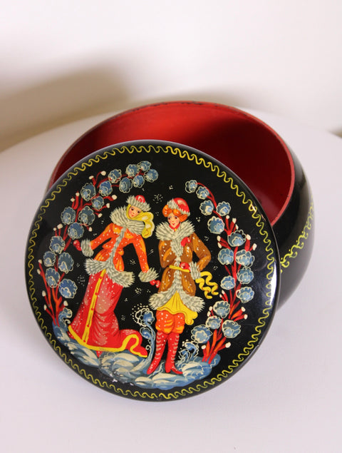 Russian Lacquer Style Round Box